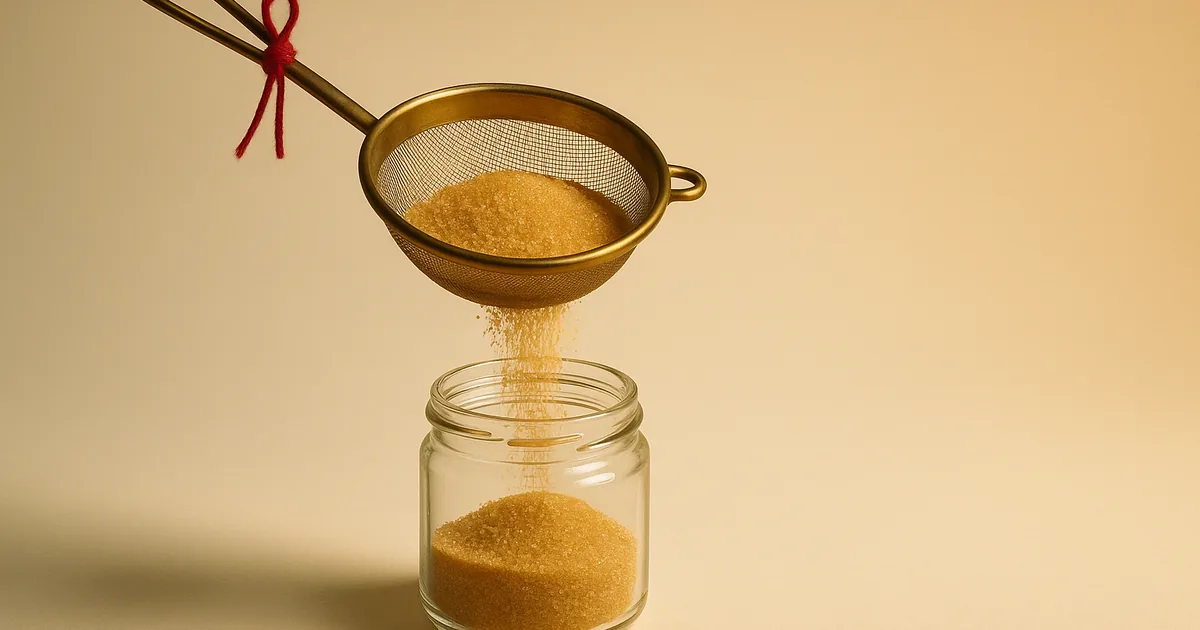 A sieve pouring clean sugar into a jar — what sensitive data scanning does for your store.