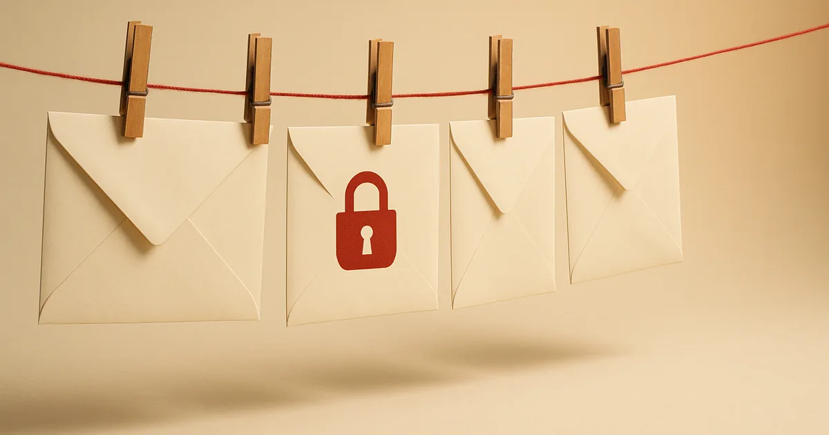 Envelopes pinned along a red line — the benefits of automating your DSAR process.