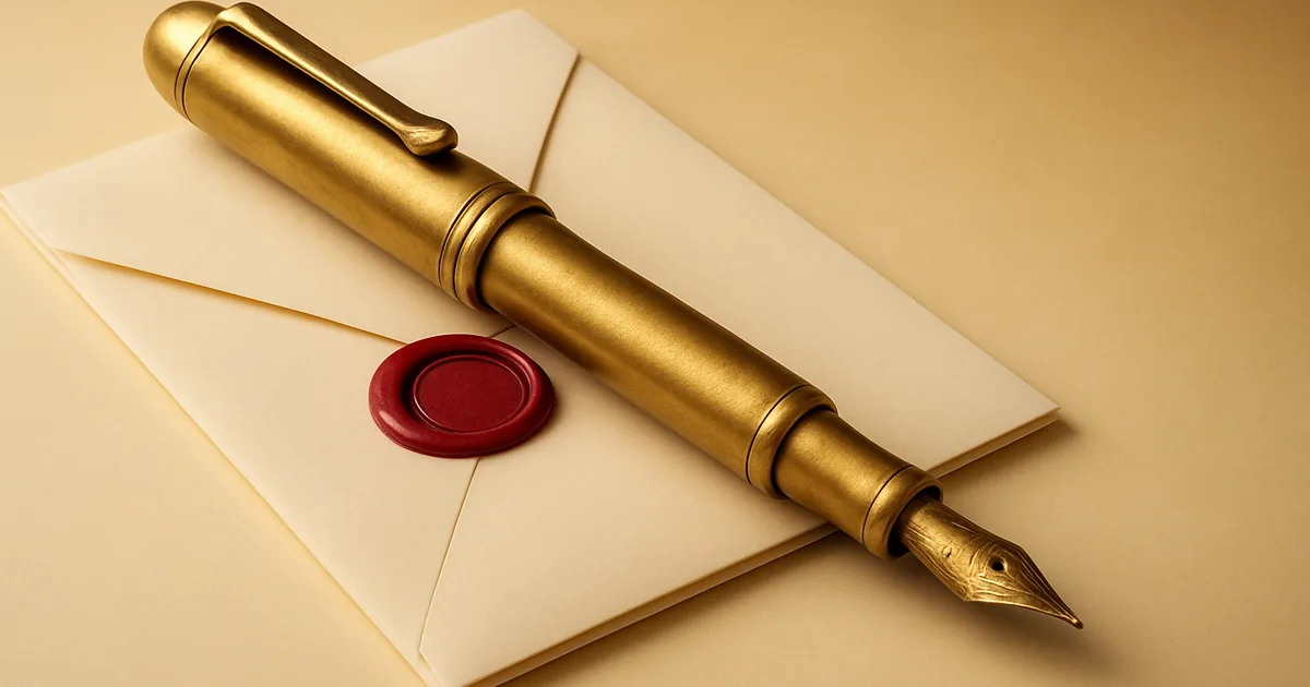 A fountain pen across a sealed order — the AI executive order and data privacy.