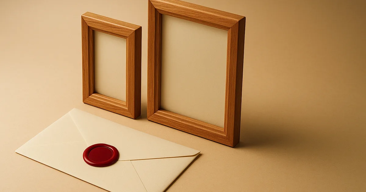 Two empty frames beside a sealed ruling — Europe's new rules for social feeds.