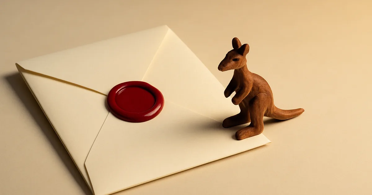 A wooden kangaroo beside a sealed document — Australia's APRA for ecommerce.