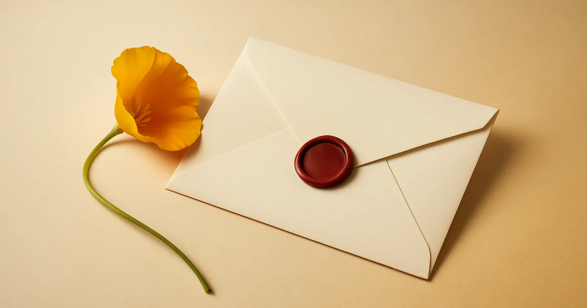 A golden poppy beside a sealed document — California's data privacy laws.