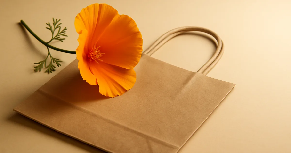 A poppy on a shopping bag — navigating California's privacy laws in ecommerce.
