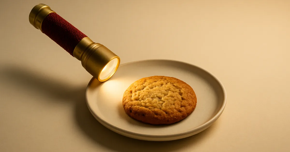 A flashlight shining on a cookie — California's Shine the Light law.