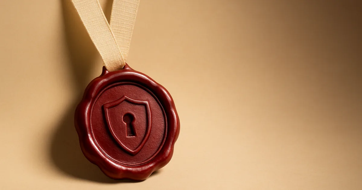 A wax-seal medal on a ribbon — CCPA certification explained.