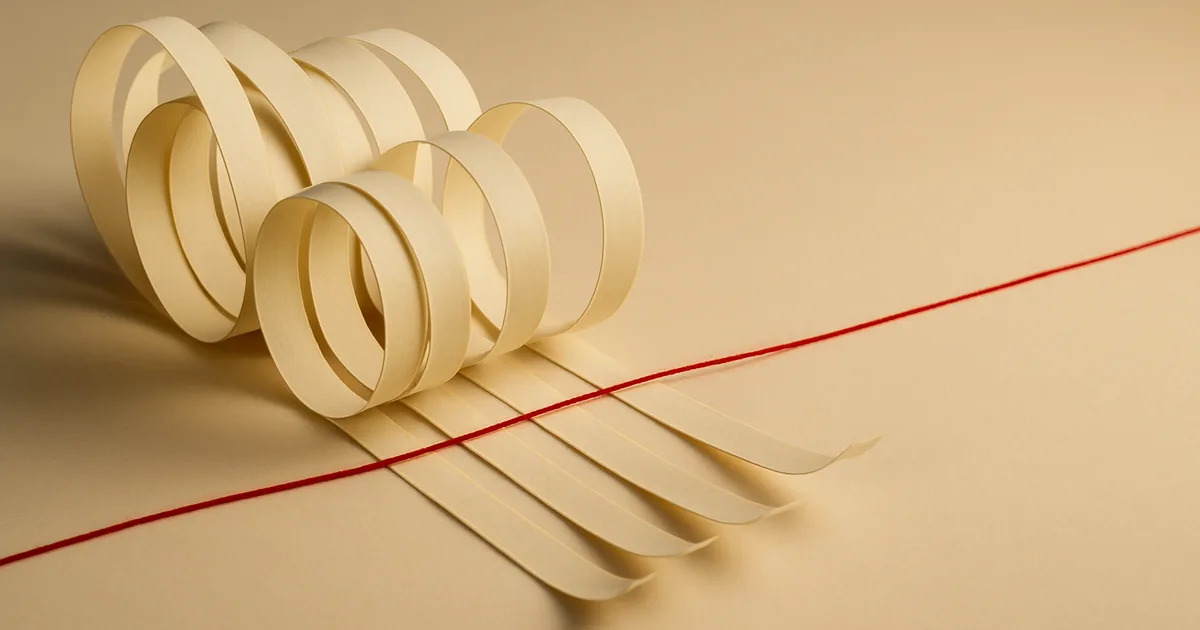 Paper cut into curling strips — complying with the CCPA right to delete.
