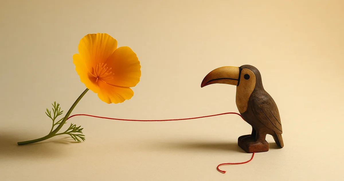A poppy and a toucan across a red thread — CCPA and Brazil's LGPD compared.