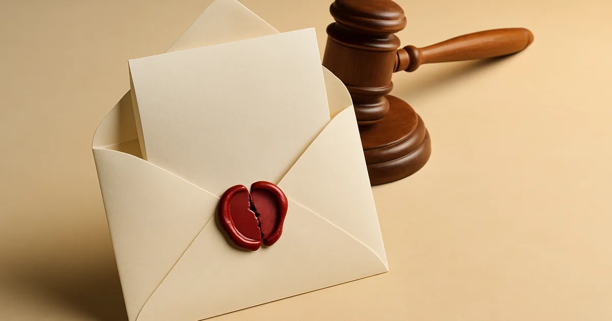 An opened letter with a cracked red seal — how to respond to a CIPA demand letter.