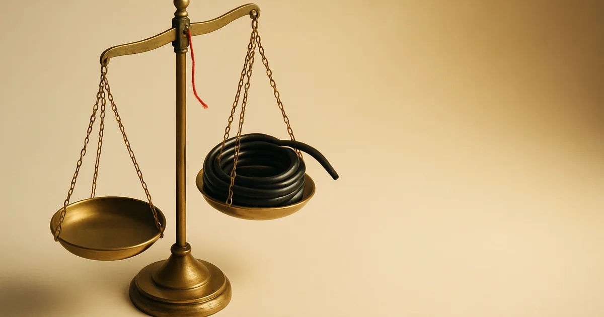 A coiled cable weighing down a brass scale — CIPA wiretapping lawsuits are rising for ecommerce.