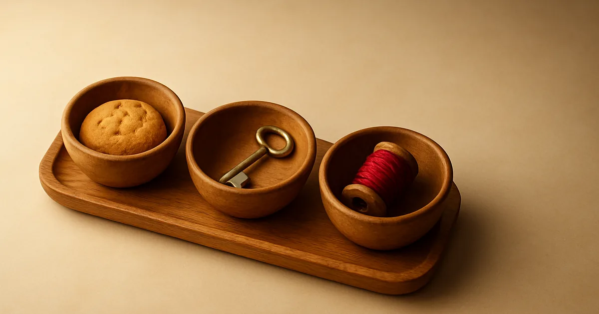 Three bowls with a cookie, a key, and red thread — a consent preference center done right.