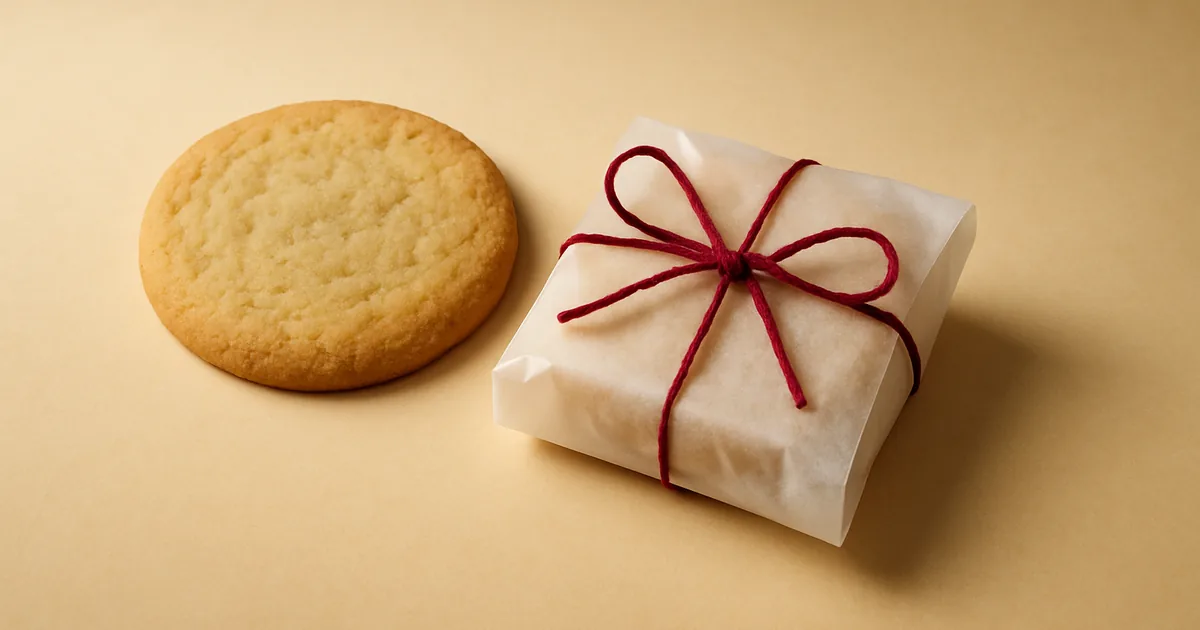 A plain cookie beside a beautifully wrapped one — switching to an automated privacy solution.