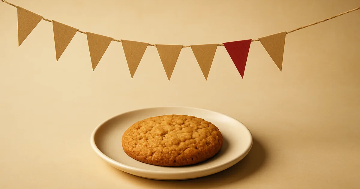 Bunting strung above a cookie — cookie banners explained with best practices.