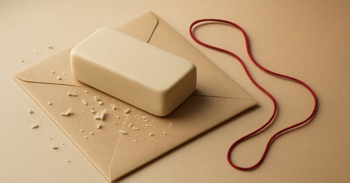 An eraser resting on an envelope — handling CPRA data deletion requests properly.