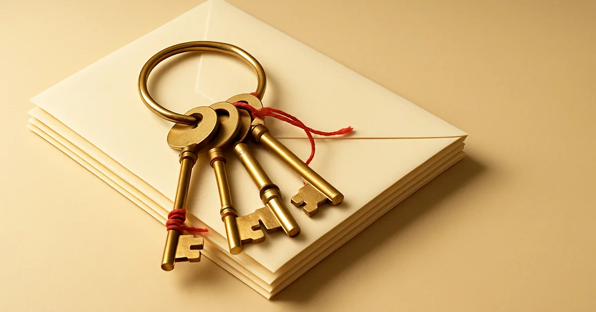 A ring of keys on a stack of envelopes — mastering DSAR compliance for ecommerce.