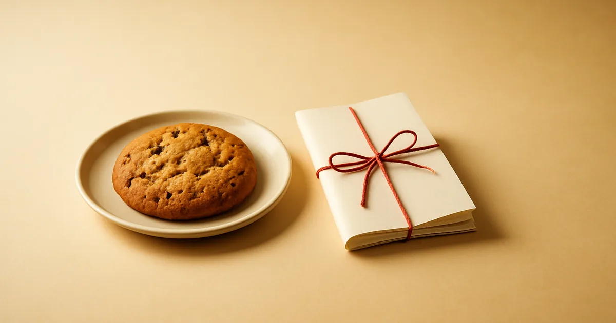 A cookie beside a slim booklet — does your store need a cookie policy?