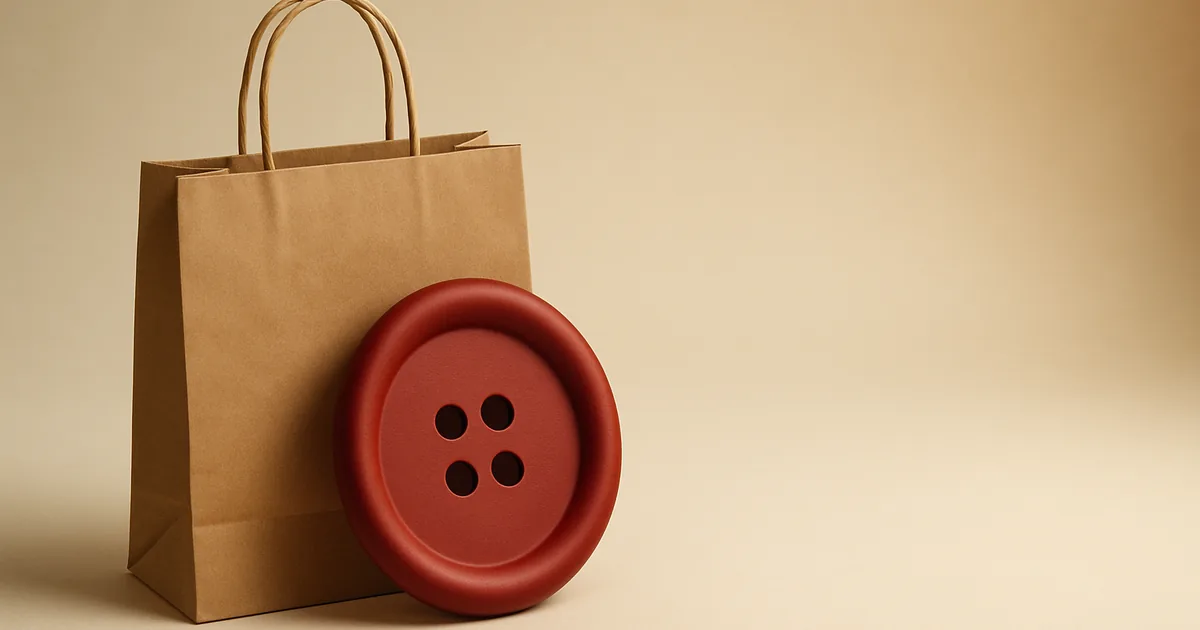 A big red button against a shopping bag — the EU withdrawal button for Shopify merchants.