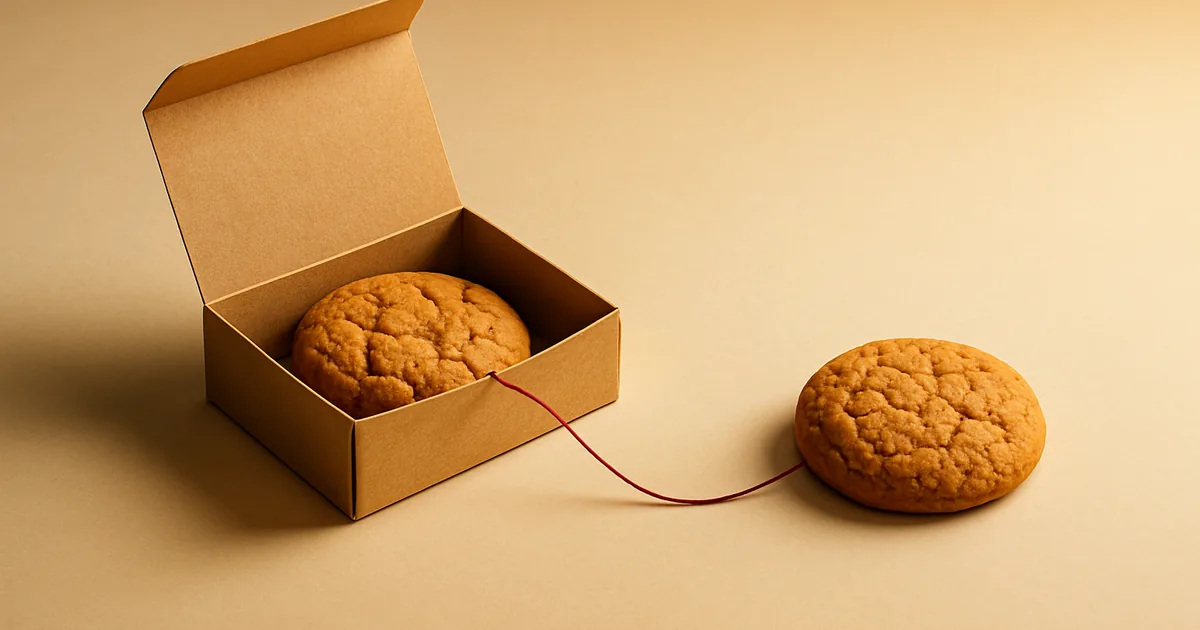 A cookie in the box and one far outside — first-party versus third-party cookies.