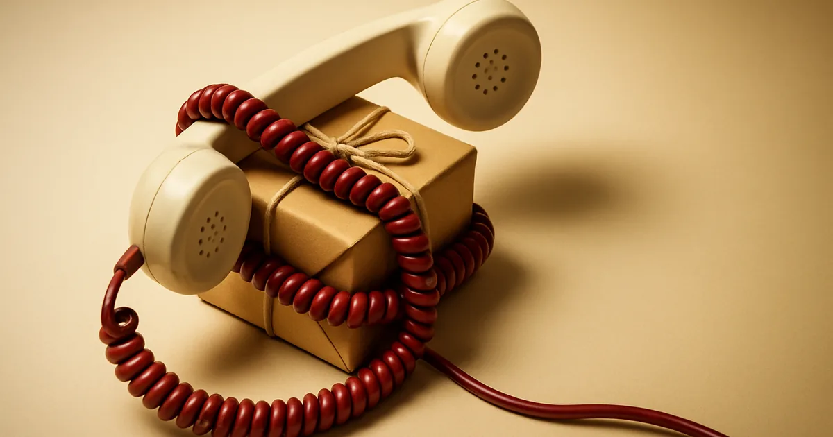 A phone cord coiled around a parcel — Florida's wiretapping law and ecommerce.