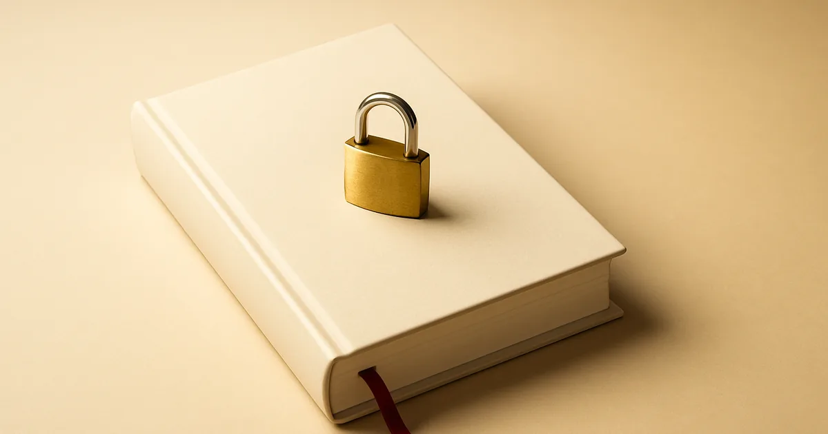 A thick book with a red bookmark and padlock — the complete GDPR compliance guide.