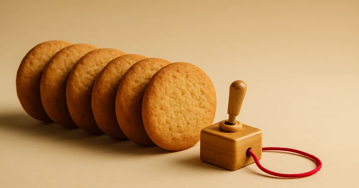 A row of cookies behind a wooden toggle switch — the complete guide to GDPR cookie consent.
