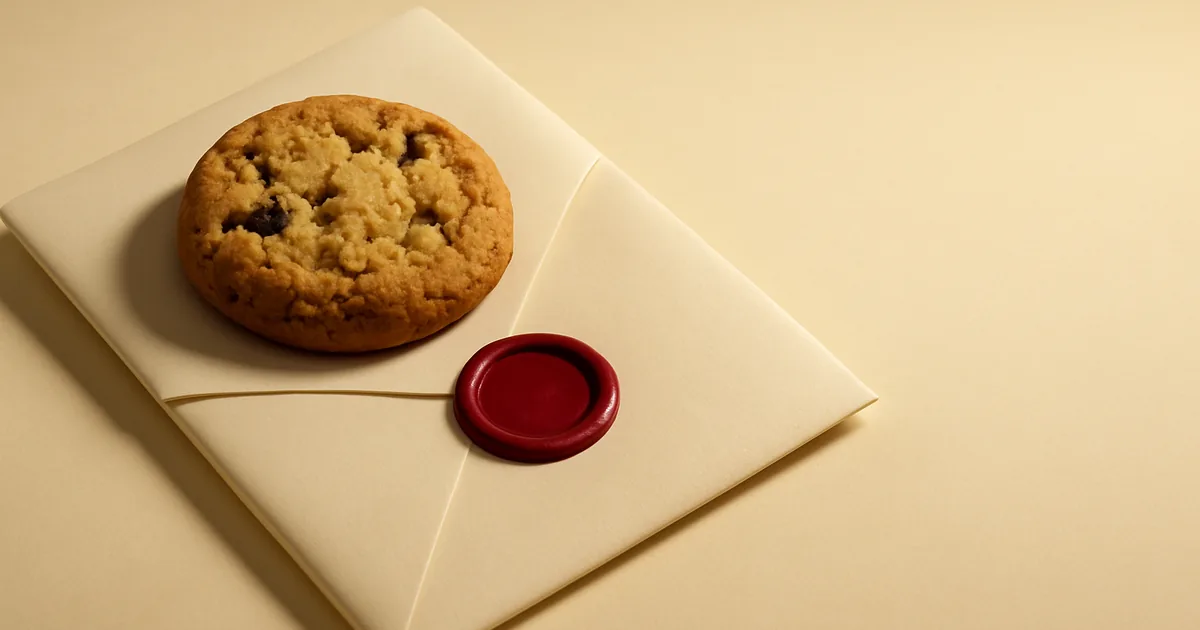 A cookie resting on a wax-sealed document — how GDPR governs cookie consent in ecommerce.