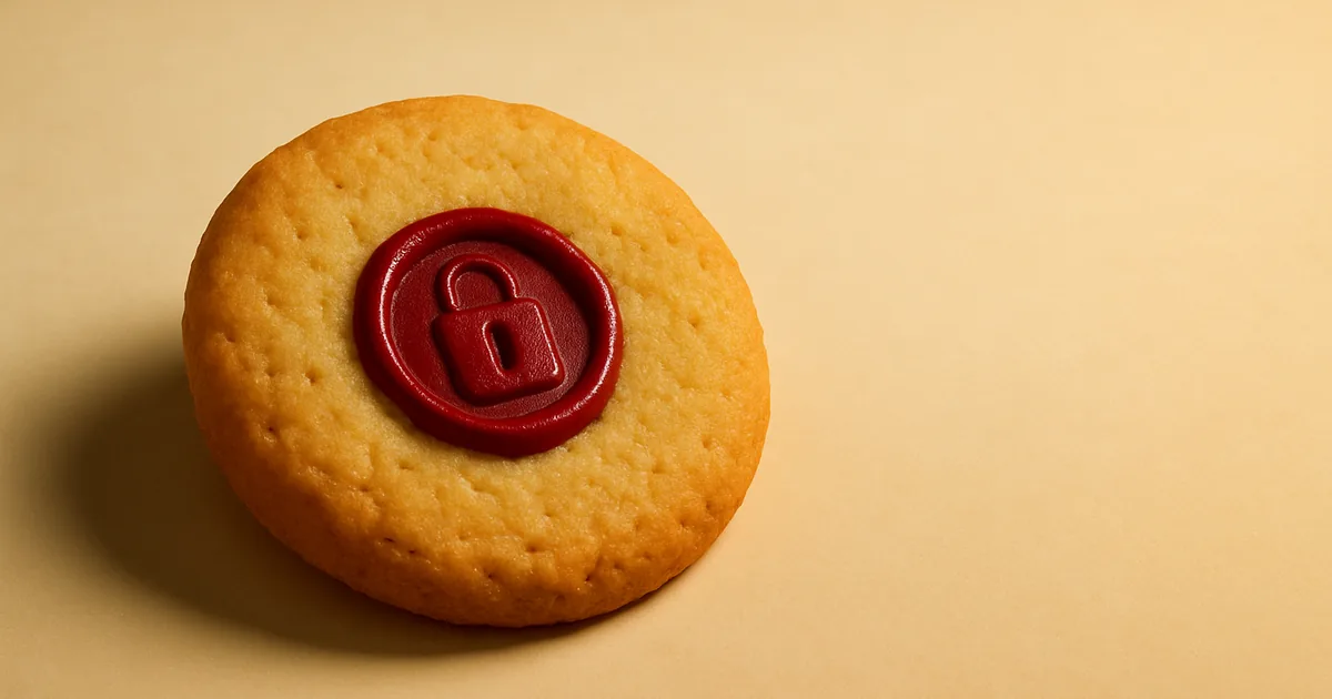 A cookie wearing a red wax seal — GDPR applied to ecommerce.