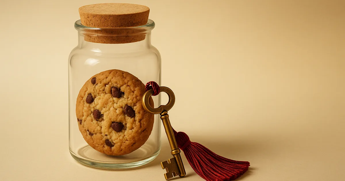 A cookie corked in a jar with a key — making analytics cookies GDPR compliant.