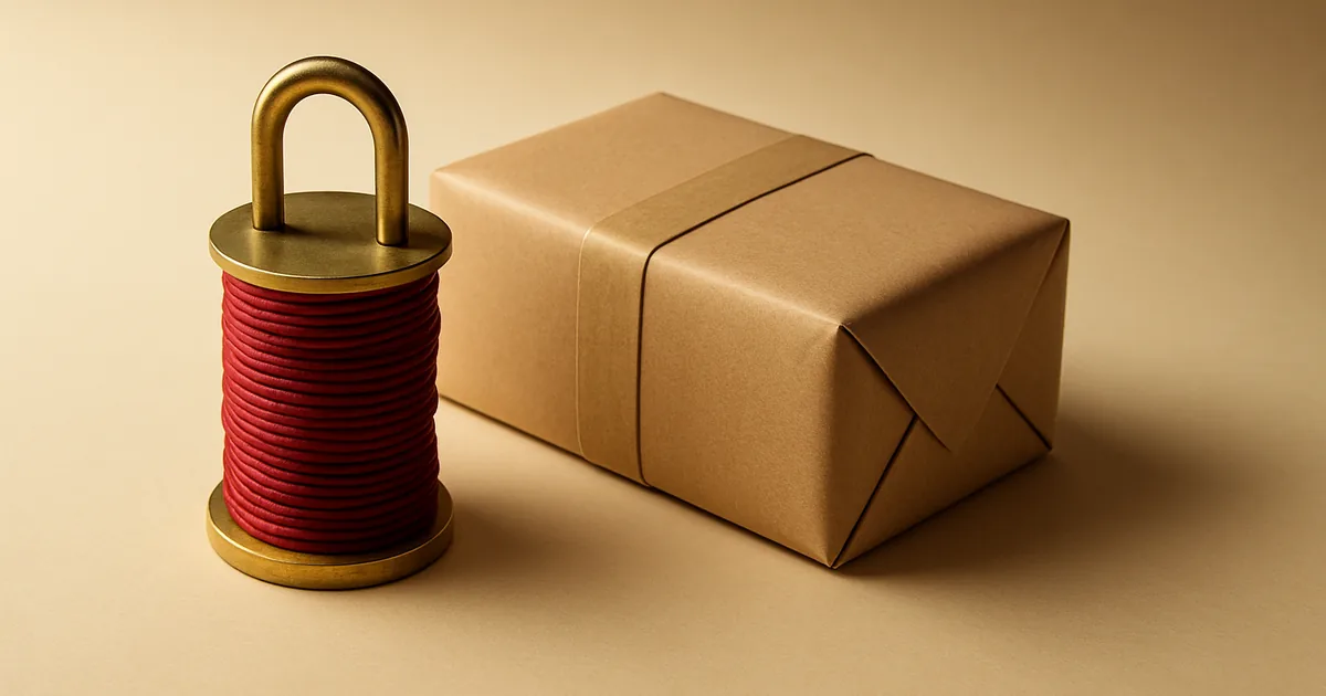 A red thread coiled like a fire hose — the GDPR incident response plan.