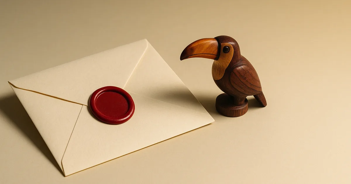 A wooden toucan beside a sealed document — Brazil's LGPD explained for ecommerce.