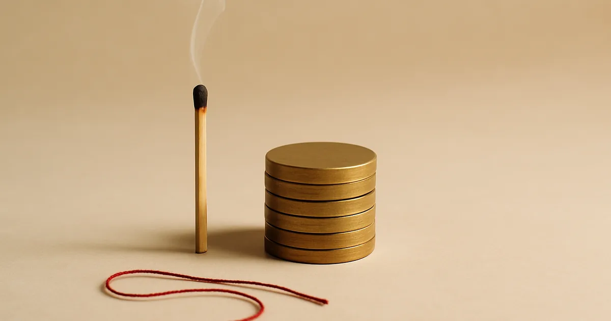 A spent match beside a stack of coins — Meta's fine as a wake-up call.