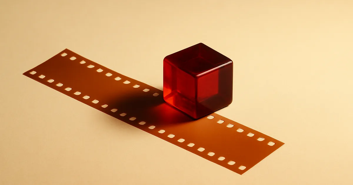 A red pixel tile on a film strip — the Meta Pixel meets the VPPA.