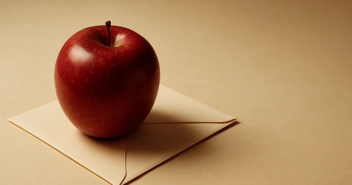 A red apple on a sealed envelope — Apple's Mail Privacy Protection for brands.
