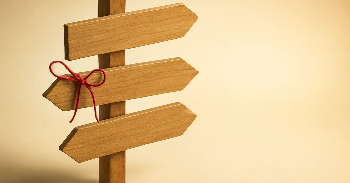 A three-armed signpost, one arm marked in red — choosing a consent platform.