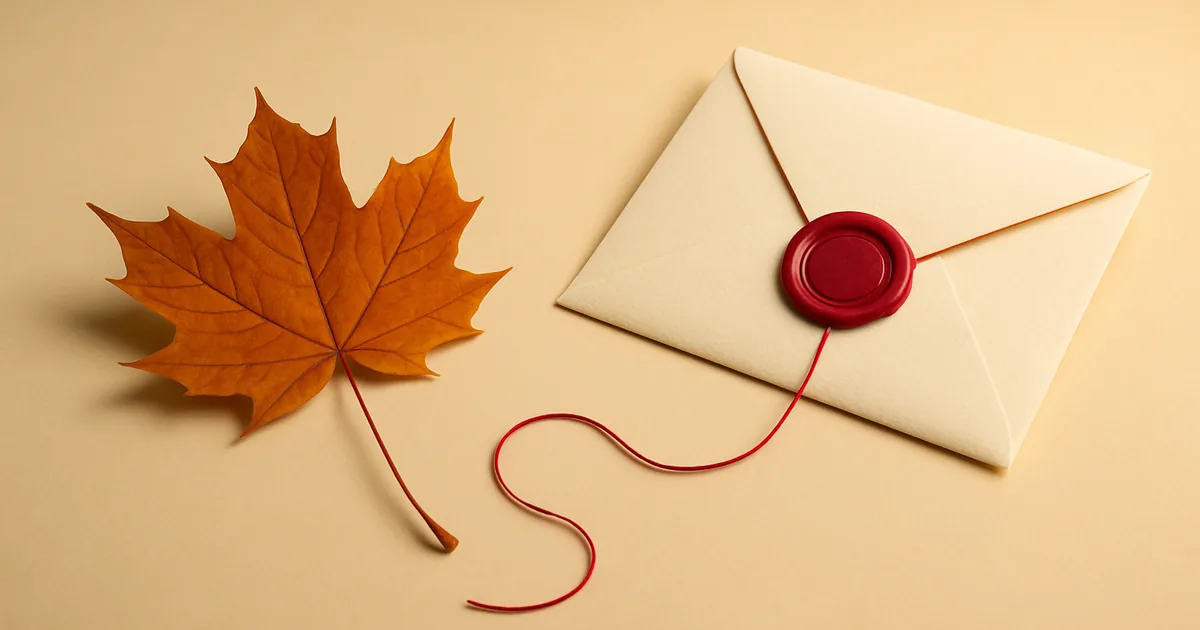 A maple leaf across from a sealed document — PIPEDA and GDPR compared.