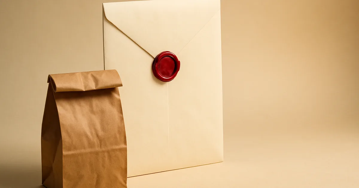 A little lunch bag beside a big sealed law — the CCPA for small businesses.