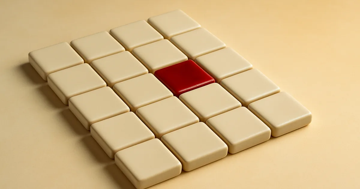One red tile in a cream grid — tracking pixel compliance.