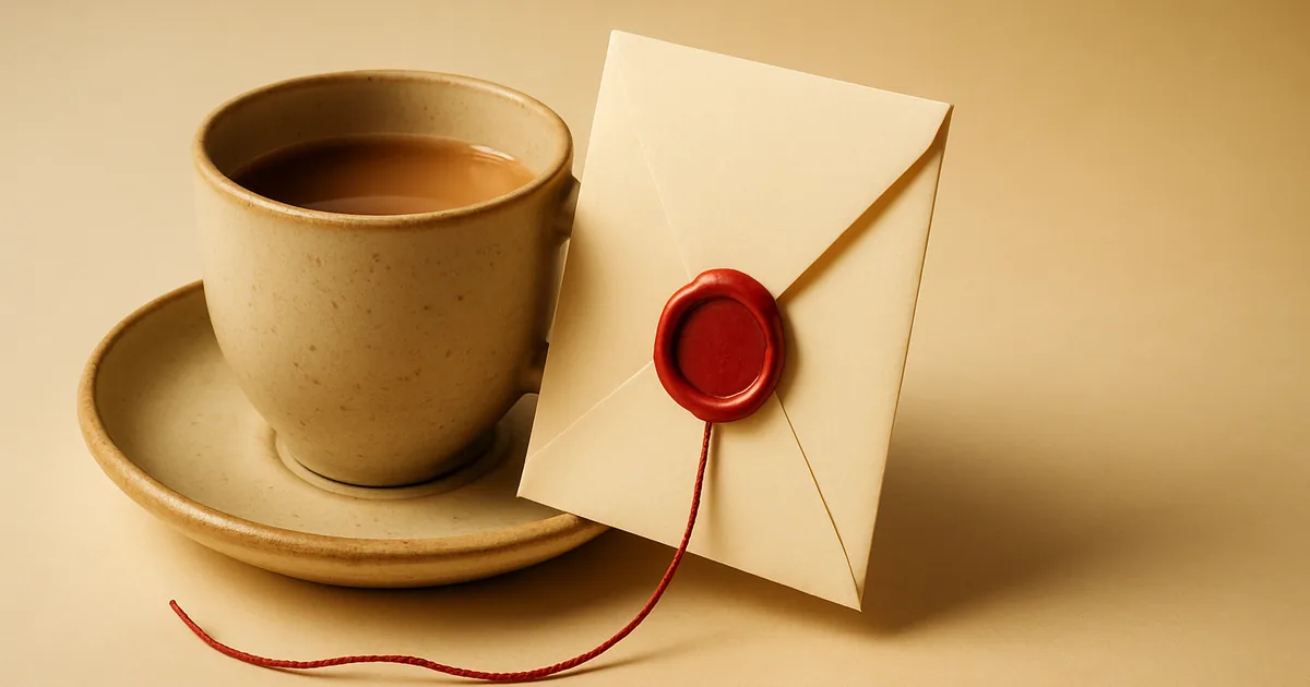 A sealed document leaning on a teacup — UK GDPR in plain English.