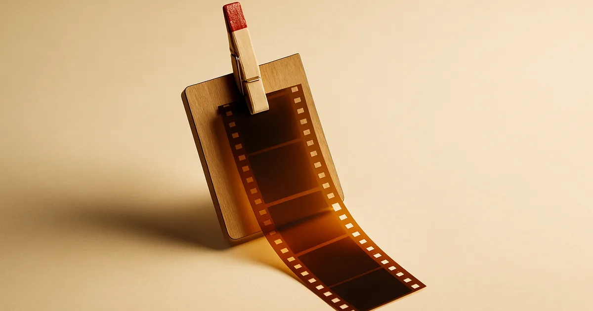 A film strip clipped to a board — the VPPA compliance checklist.