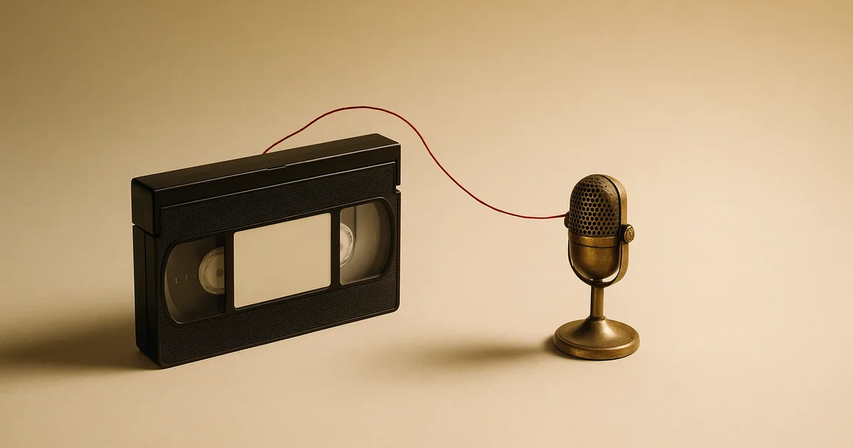 A VHS tape and a vintage microphone joined by red thread — VPPA and CIPA, two statutes for the tracking age.